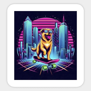 Dog Skateboarding Sticker